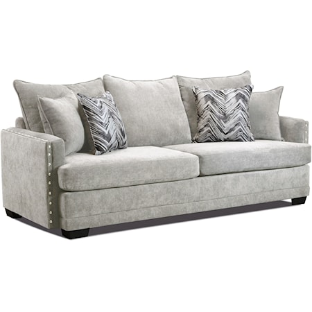 Contemporary Sofa with Nailhead Trim