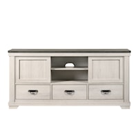 Farmhouse 3-Drawer TV Stand with Sliding Doors