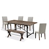 Modus International Dubois 6-Piece Dining Set with Bench