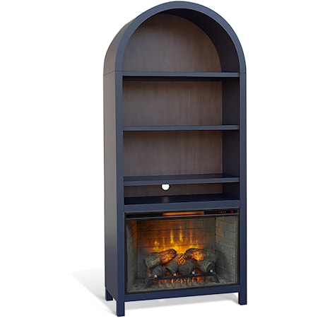Chill Arch Bookcase w/ Fireplace Insert
