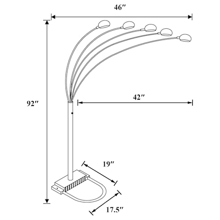 92-inch Arc 5-light Dome Shade Floor Lamp