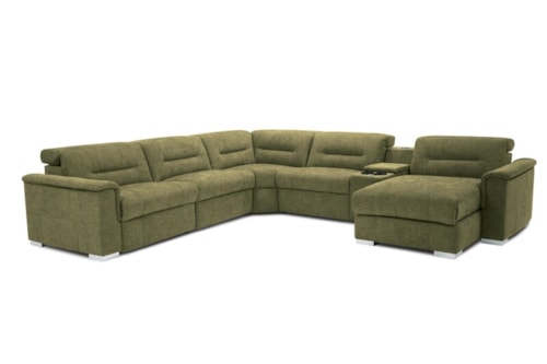 Keoni Casual 6-Piece Power Reclining Sectional Sofa with Power Headrest
