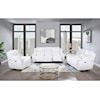 Global Furniture U5987 White Reclining Sofa