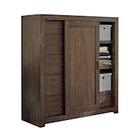 Contemporary Sliding Door Chest with Adjustable Shelves
