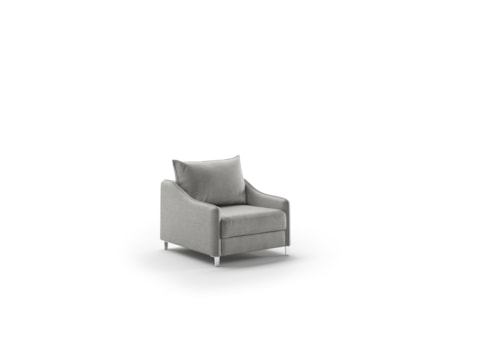 Contemporary Chair Sleeper with Welted Slope Arms