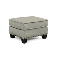 Transitional Accent Ottoman with Nailhead Trim