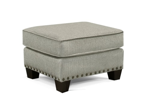 Transitional Accent Ottoman with Nailhead Trim