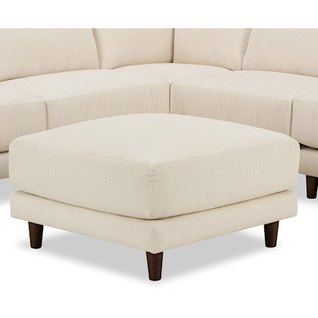 Contemporary Cocktail Ottoman with Tapered Legs