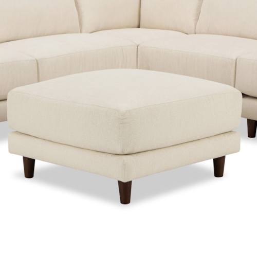 Contemporary Cocktail Ottoman with Tapered Legs