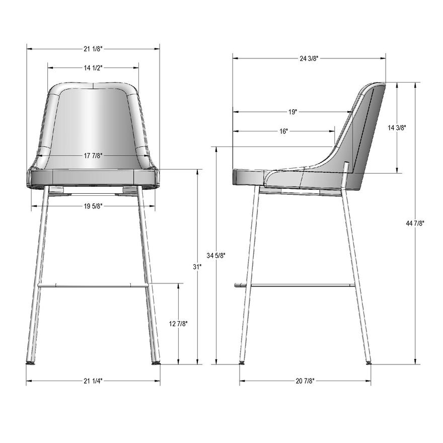 Amisco Essie Upholstered Bar Stool