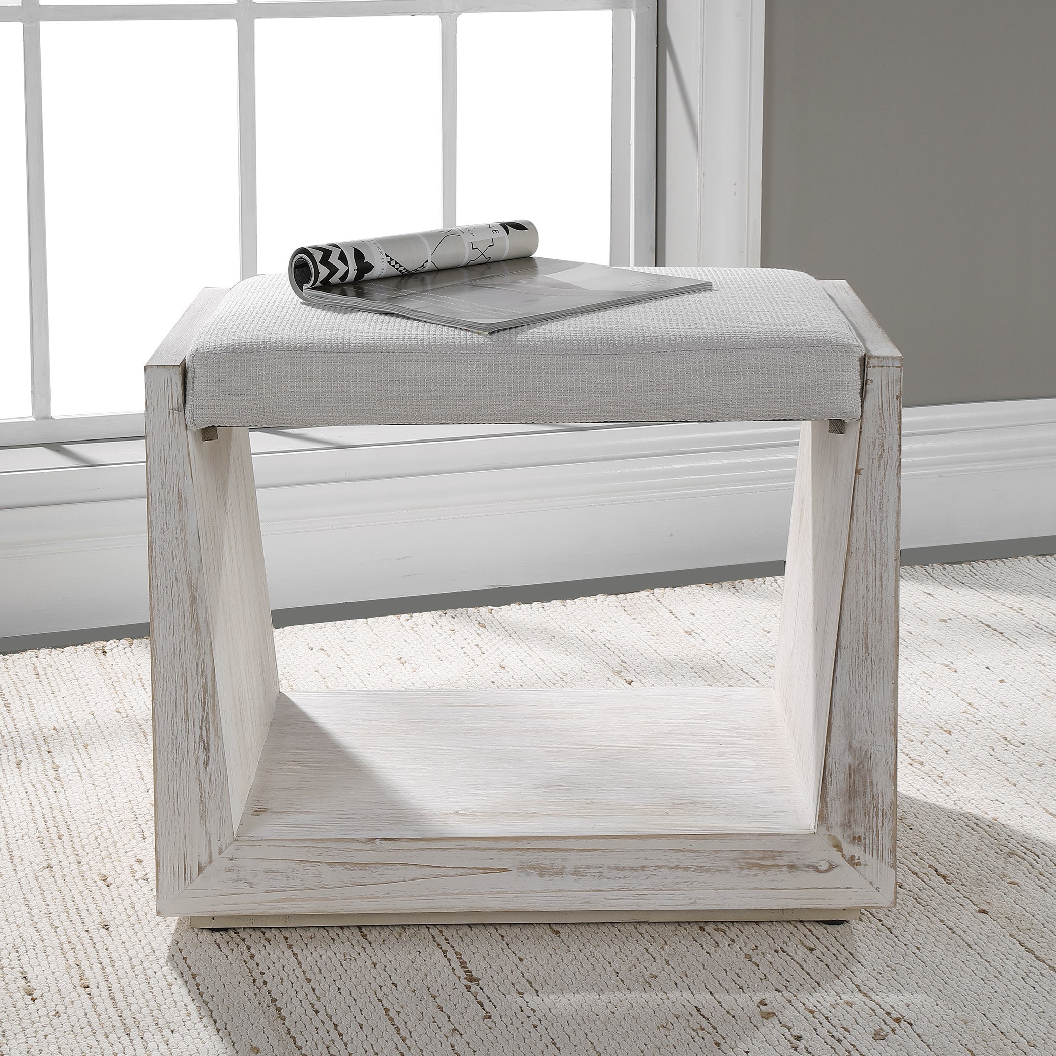 Uttermost Accent Furniture - Benches Cabana White Small Bench