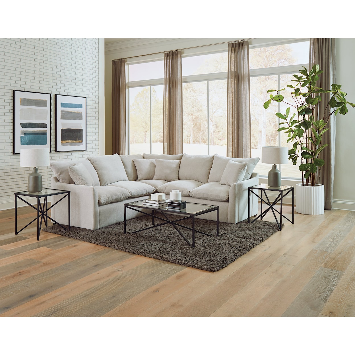 Carolina Furniture 1345 Harper 3-Piece Sectional Sofa