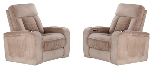 Casual Power Recliner with Power Headrest (Set of 2)