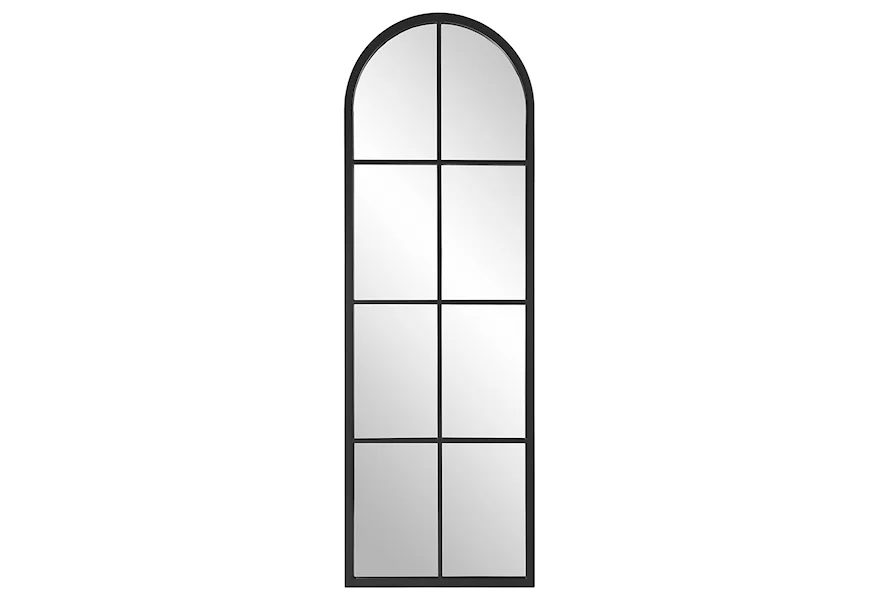 Amiel Amiel Black Arch Window Mirror by Uttermost at Jacksonville Furniture Mart