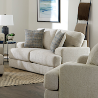 Transitional Loveseat with Wide Track Arms