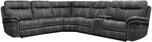 Casual Power Reclining Sectional Sofa with Power Headrests