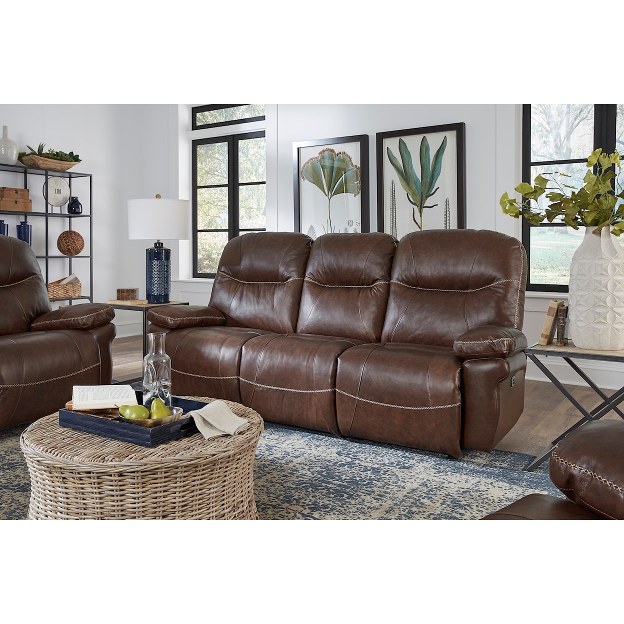 Bravo Furniture Leya Leather Power Space Saver Reclining Sofa