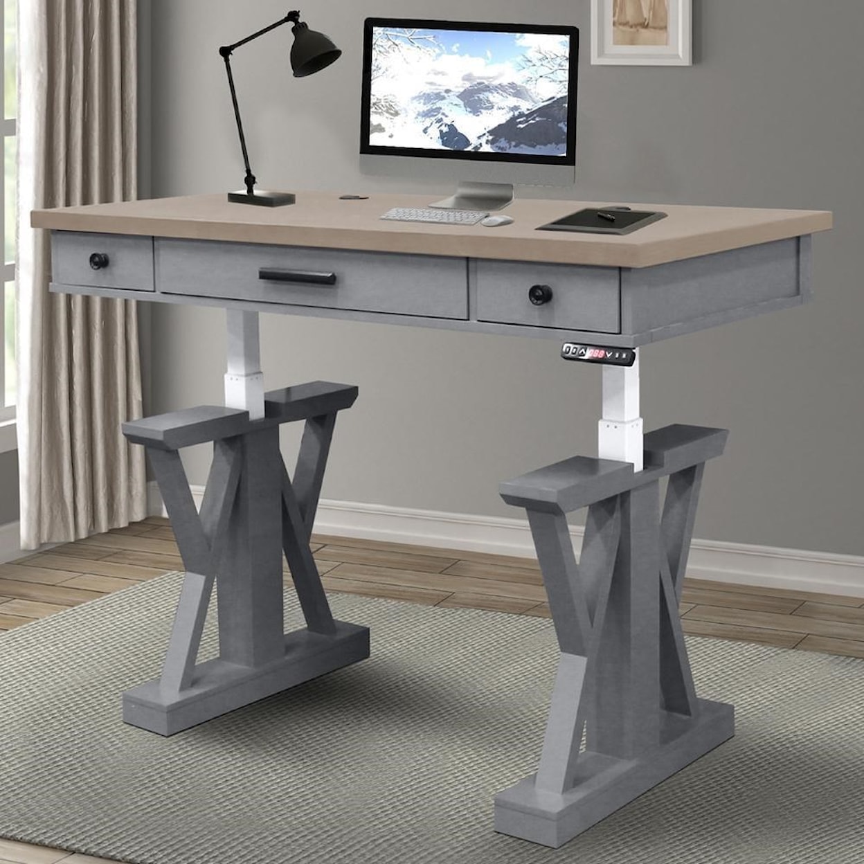 Paramount Furniture Americana Modern Power Lift Desk