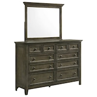 Transitional Dresser with Mirror