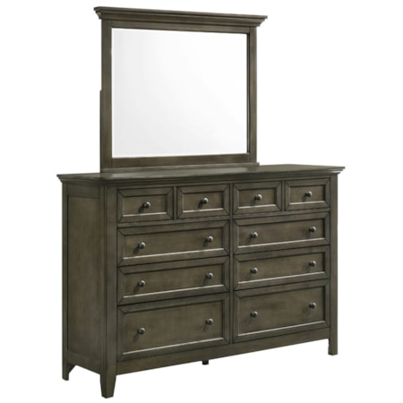10-Drawer Dresser and Mirror Set