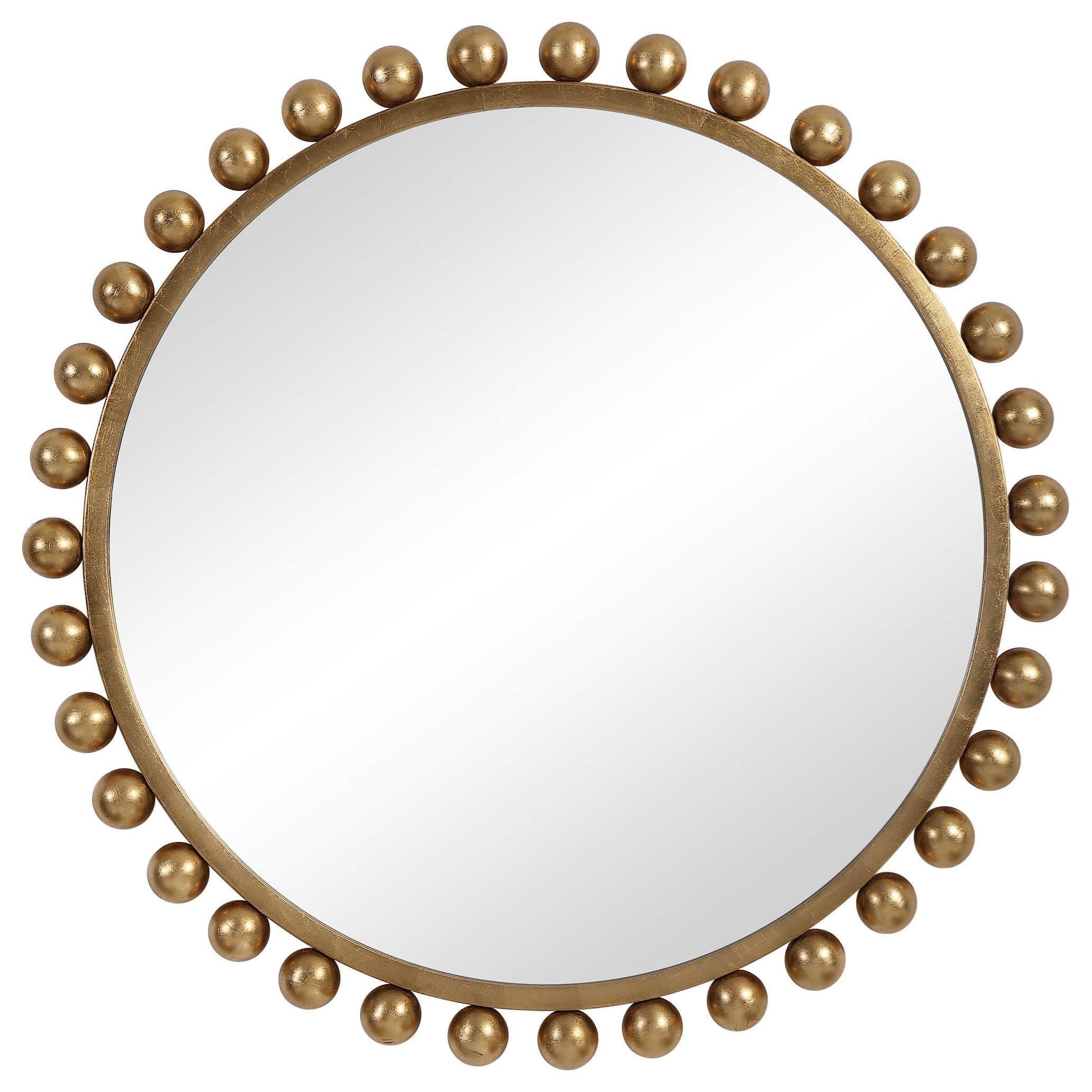 Cyra Gold Round Mirror