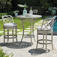 Transitional Outdoor Bistro Set with Bar Stools