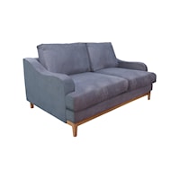 Transitional Loveseat in Gray Fabric
