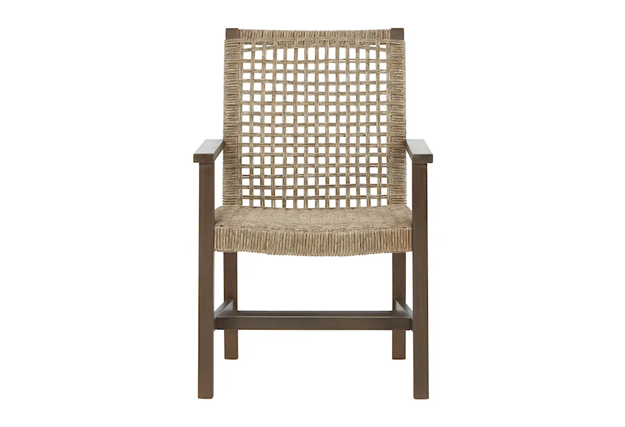Germalia Resin Wicker/Wood Outdoor Dining Arm Chair by Signature Design by Ashley at Z & R Furniture