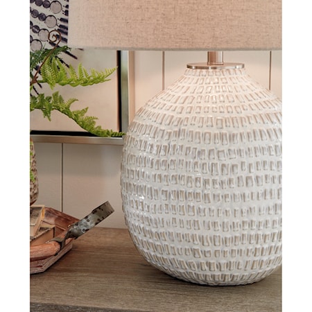 Jamon Beige Ceramic Table Lamp