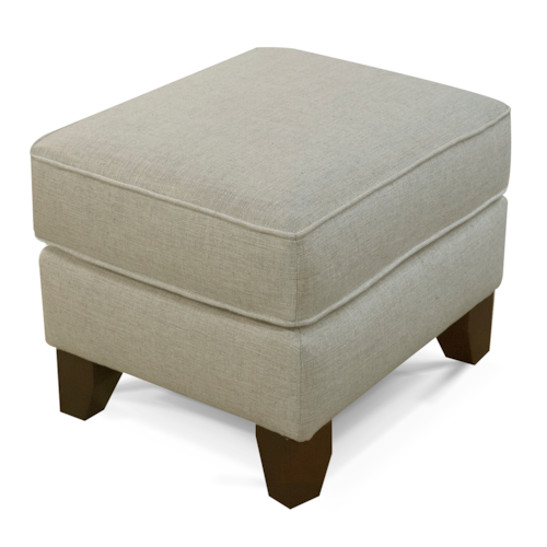 Transitional Ottoman with Tapered Legs