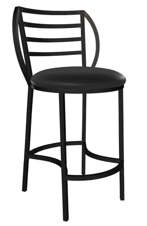 Quinn Non-Swivel With Back Counter Stool With No Welt