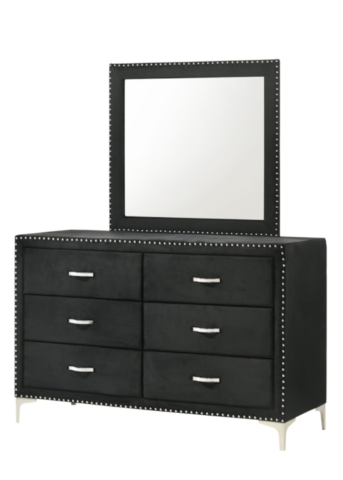 Glam 6-Drawer Dresser and Mirror Set