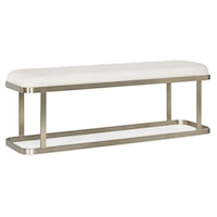 Casual Upholstered Bench with Metal Base