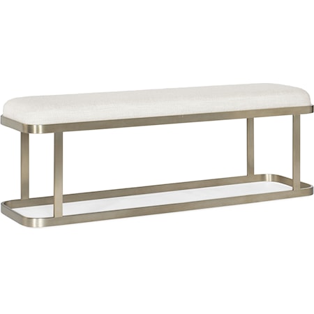 Casual Upholstered Bench with Metal Base