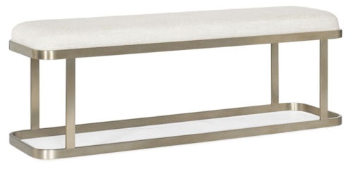 Casual Upholstered Bench with Metal Base