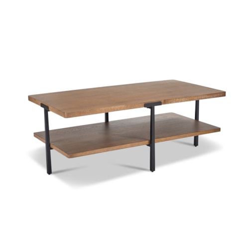Contemporary Rectangular Coffee Table with Steel Frame