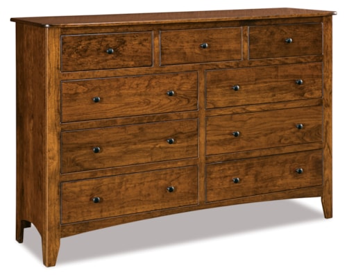 Transitional 9-Drawer Dresser