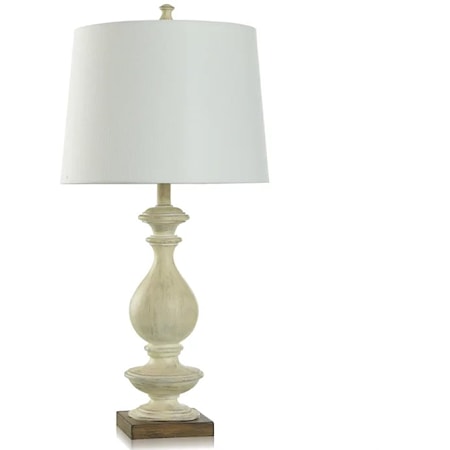 Transitional Sculpted Taupe Table Lamp with Linen Hardback Shade
