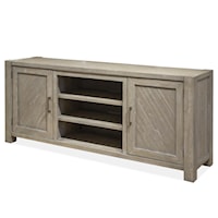 Rustic 2-Door Console Table with Adjustable Shelves