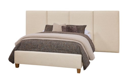 Transitional King Upholstered Pier Bed with Low-Profile Footboard
