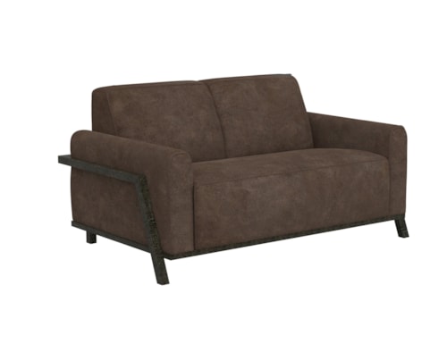 Contemporary Loveseat with Throw Pillows