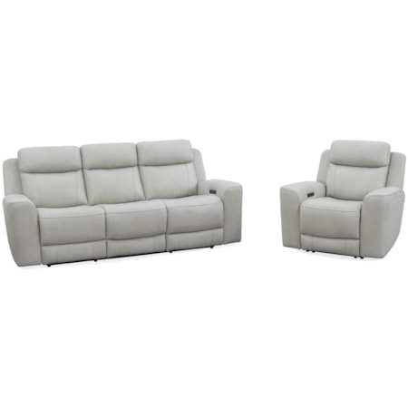 Power Reclining Sofa and Recliner Set