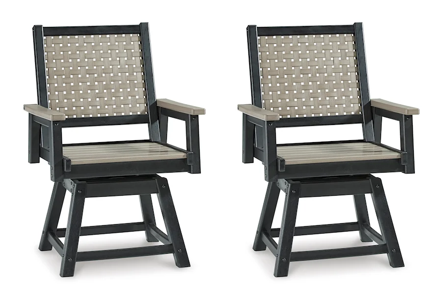 Mount Valley Outdoor Swivel Chair (Set of 2) by Signature Design by Ashley at VanDrie Home Furnishings