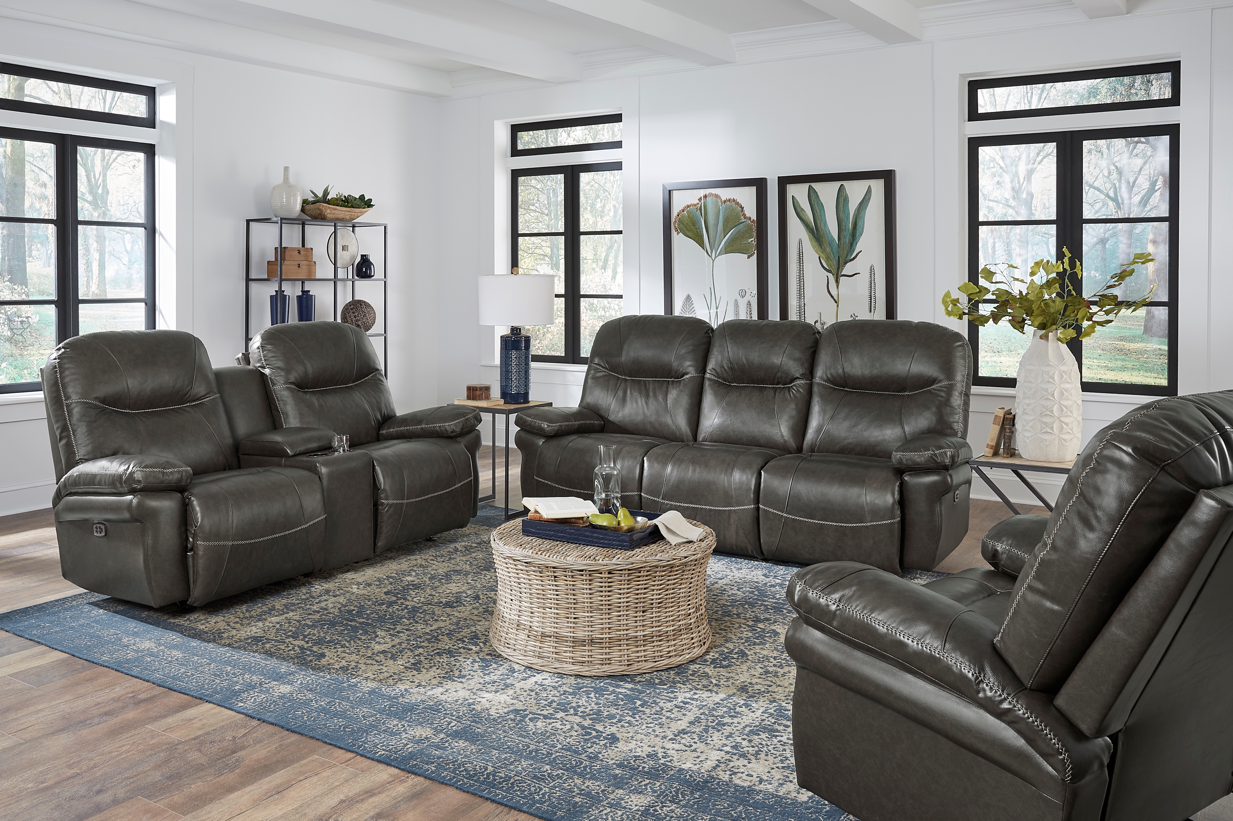 Best Home Furnishings Leya Leather Power Rocker Recliner