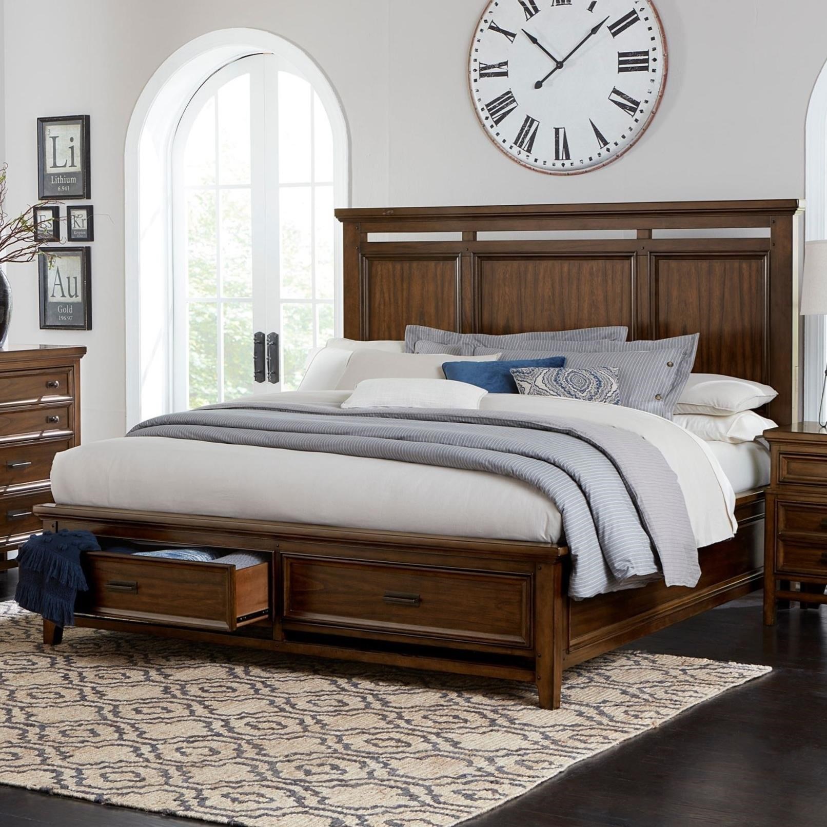 Cal King Platform Bed with Footboard Storage