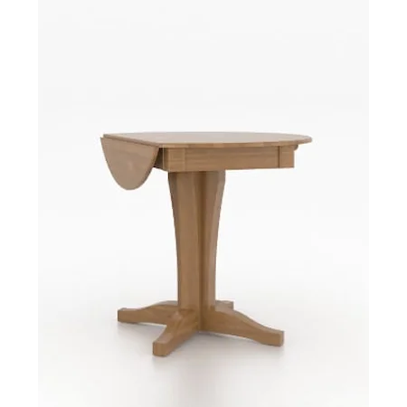 Customizable Drop Leaf Counter Height Table with Pedestal