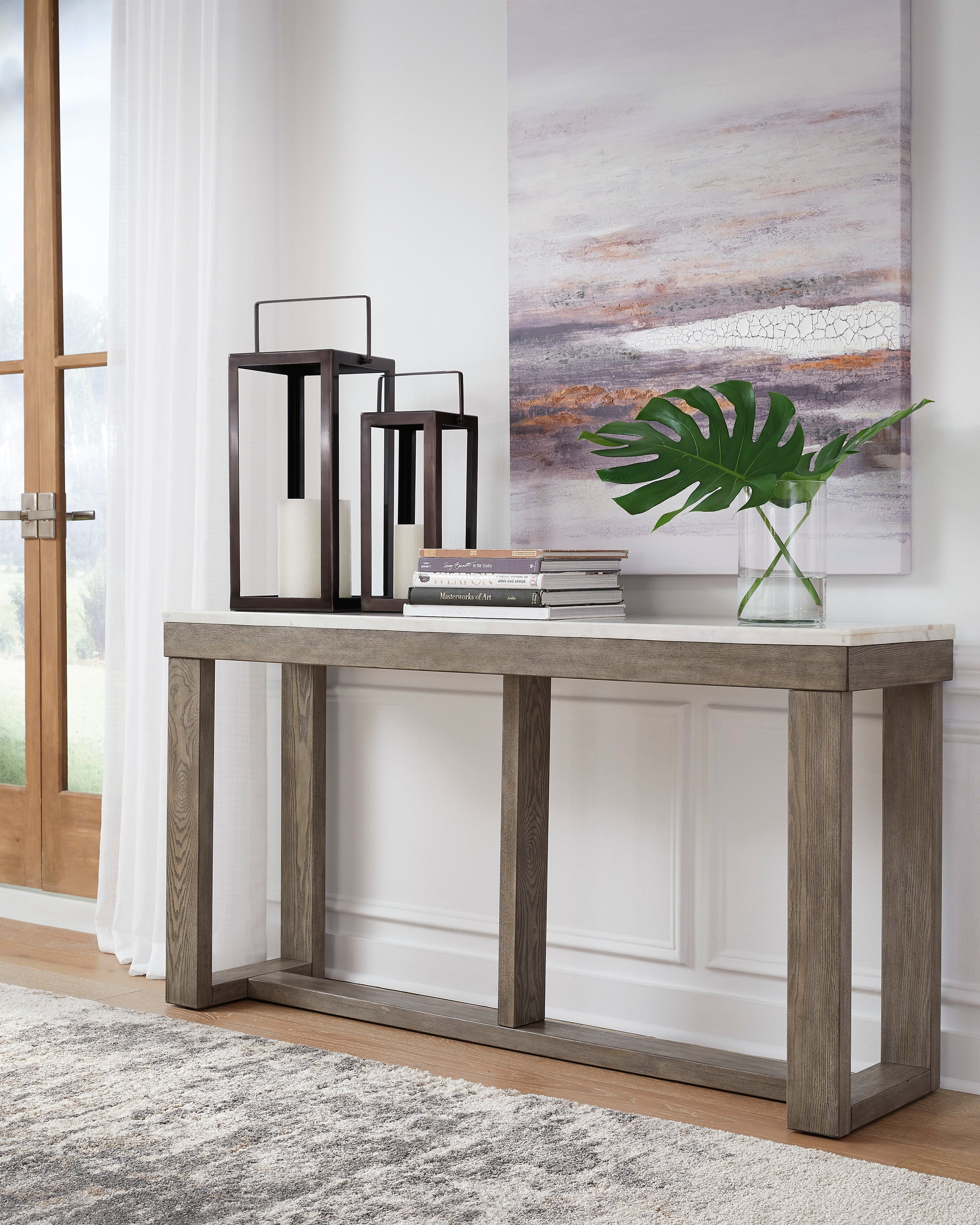 Signature Design by Ashley Loyaska T7894 Sofa Table with Marble Top