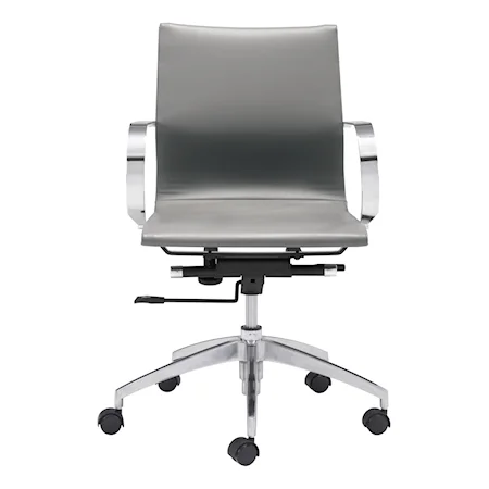 Glider Low Back Office Chair Gray