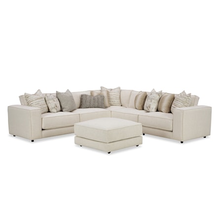 Modular Sofa with 4 Seats and 1 Ottoman