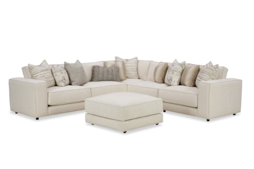 Contemporary Modular Sofa with 4 Seats and 1 Ottoman